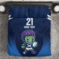 Scotland Rugby Custom Bedding Set Thistle Mascot Go Scottish!