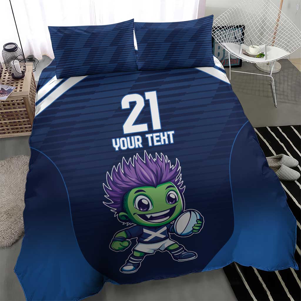 Scotland Rugby Custom Bedding Set Thistle Mascot Go Scottish!
