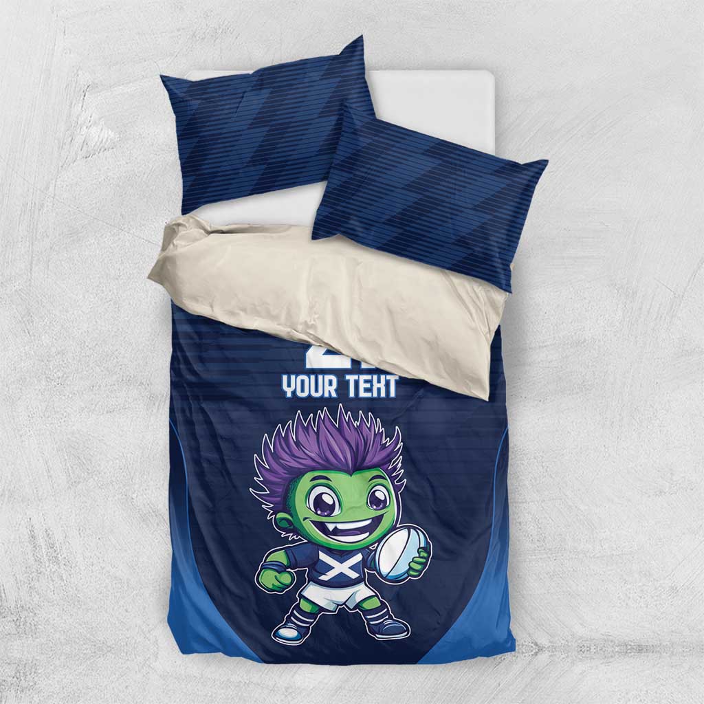 Scotland Rugby Custom Bedding Set Thistle Mascot Go Scottish!