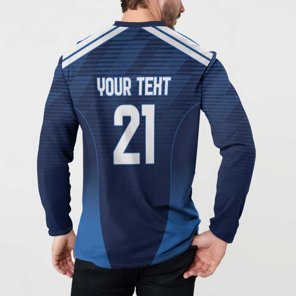 Scotland Rugby Custom Button Sweatshirt Thistle Mascot Go Scottish!