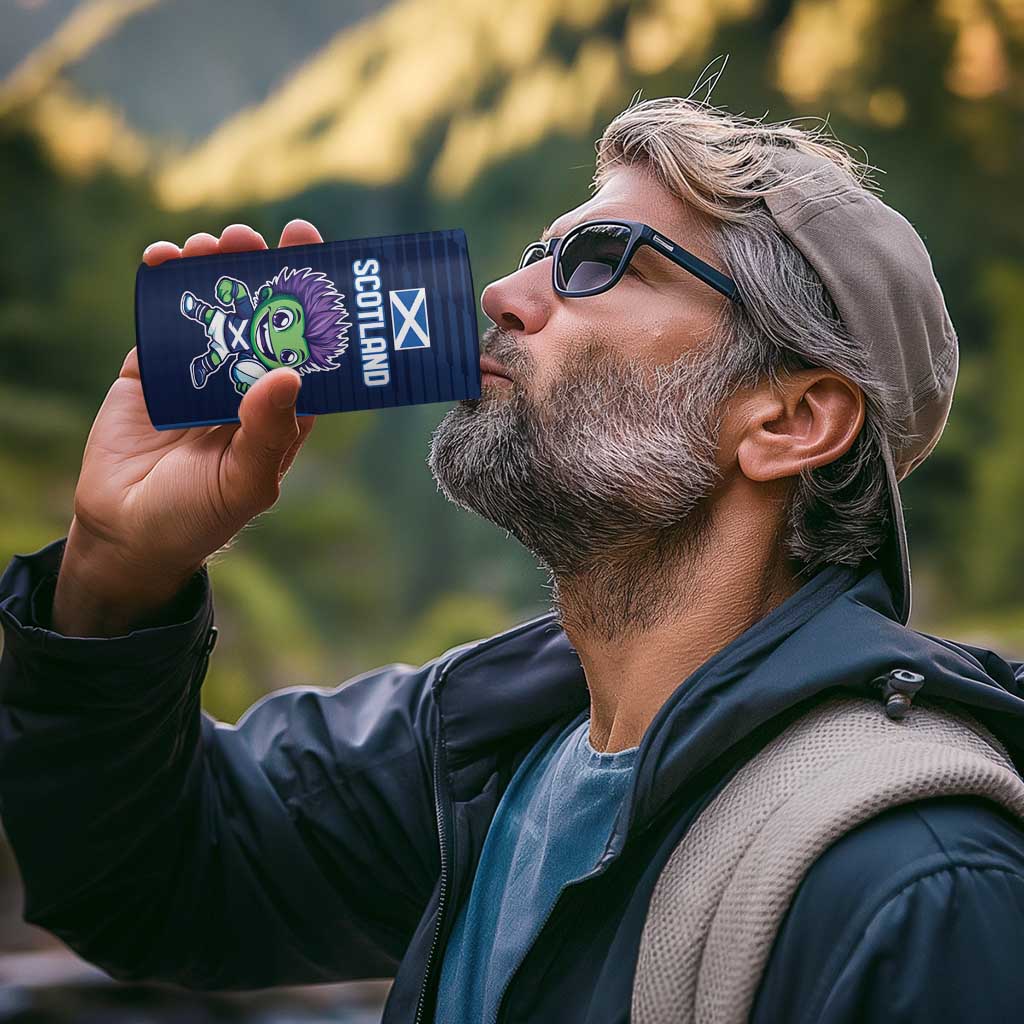 Scotland Rugby Custom 4 in 1 Can Cooler Tumbler Thistle Mascot Go Scottish!