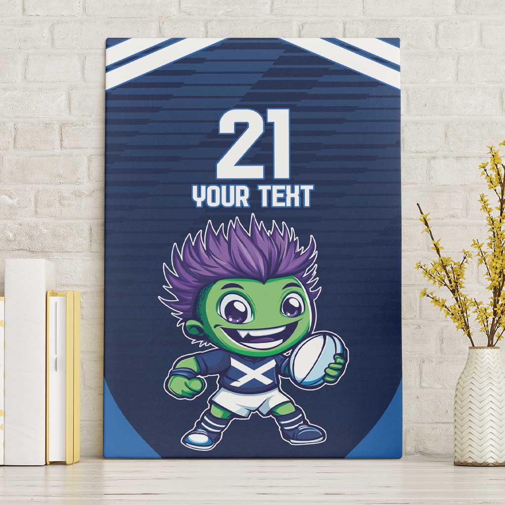 Scotland Rugby Custom Canvas Wall Art Thistle Mascot Go Scottish!