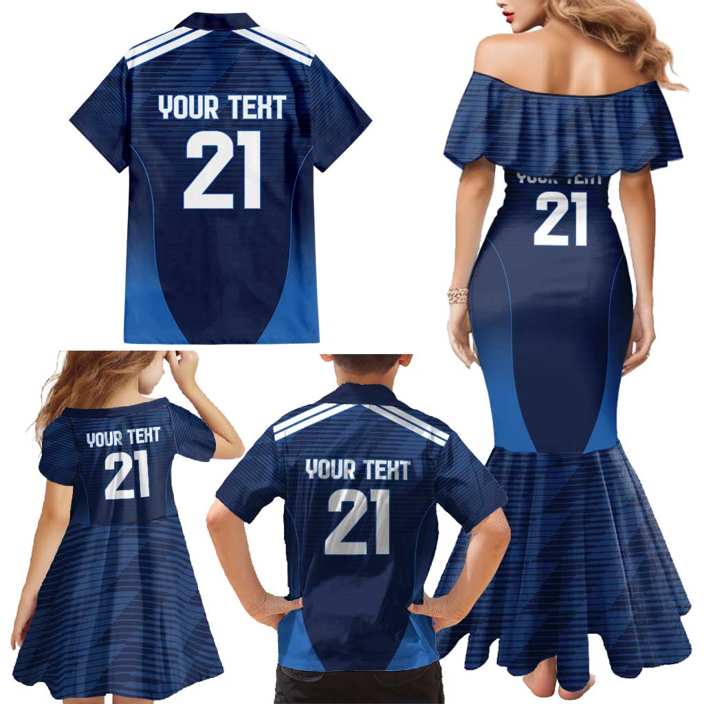 Scotland Rugby Custom Family Matching Mermaid Dress and Hawaiian Shirt Thistle Mascot Go Scottish!