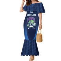 Scotland Rugby Custom Family Matching Mermaid Dress and Hawaiian Shirt Thistle Mascot Go Scottish!