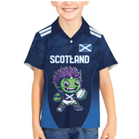 Scotland Rugby Custom Family Matching Mermaid Dress and Hawaiian Shirt Thistle Mascot Go Scottish!