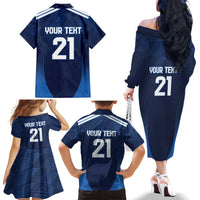 Scotland Rugby Custom Family Matching Off The Shoulder Long Sleeve Dress and Hawaiian Shirt Thistle Mascot Go Scottish!