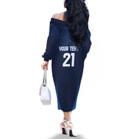 Scotland Rugby Custom Family Matching Off The Shoulder Long Sleeve Dress and Hawaiian Shirt Thistle Mascot Go Scottish!