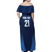 Scotland Rugby Custom Family Matching Off Shoulder Maxi Dress and Hawaiian Shirt Thistle Mascot Go Scottish!