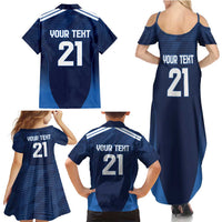 Scotland Rugby Custom Family Matching Summer Maxi Dress and Hawaiian Shirt Thistle Mascot Go Scottish!