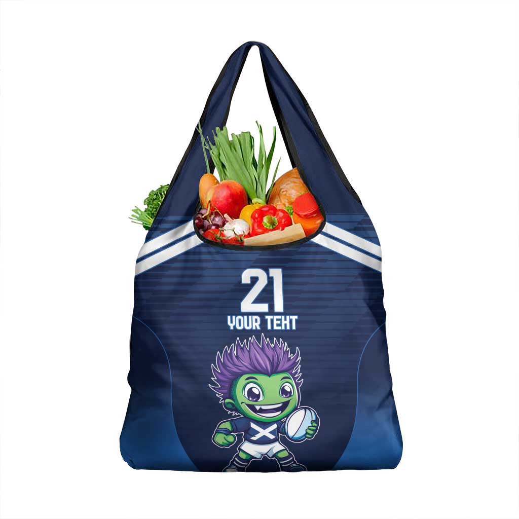 Scotland Rugby Custom Grocery Bag Thistle Mascot Go Scottish!
