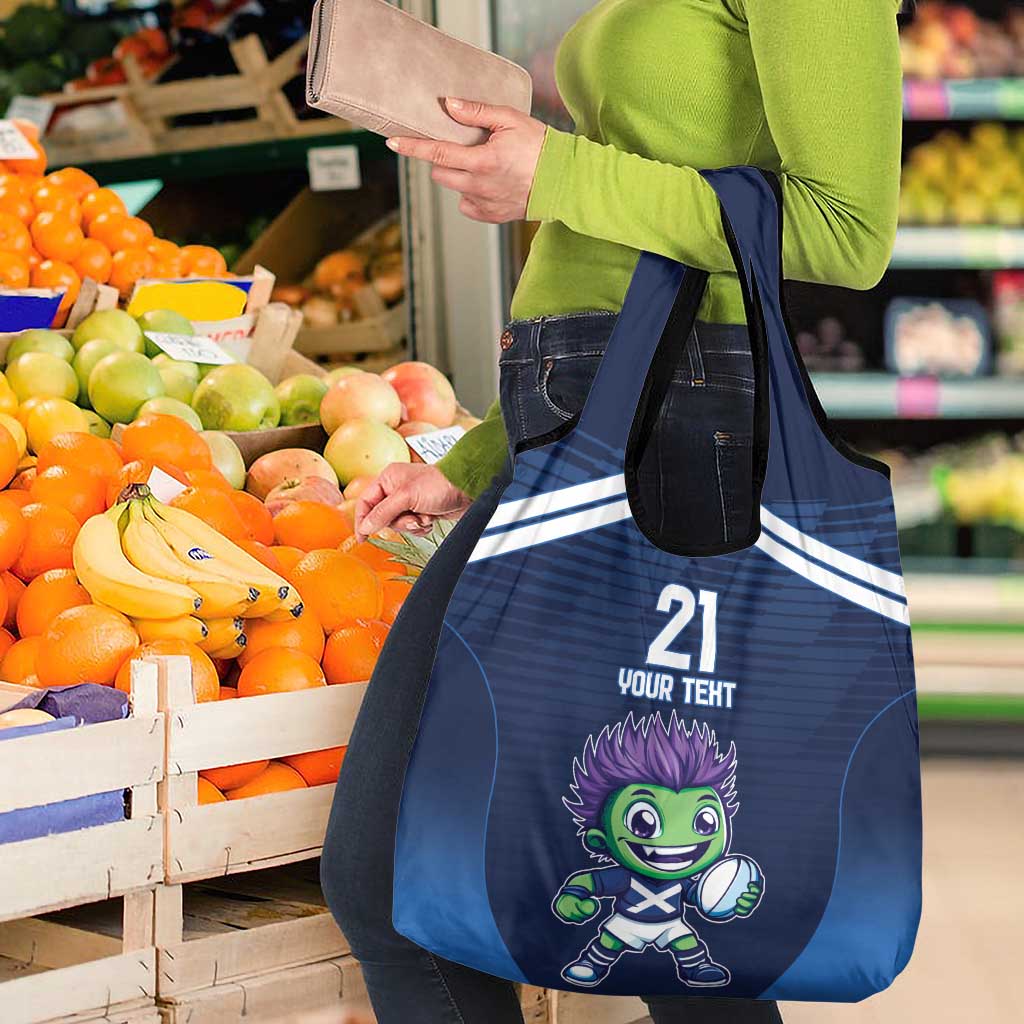 Scotland Rugby Custom Grocery Bag Thistle Mascot Go Scottish!