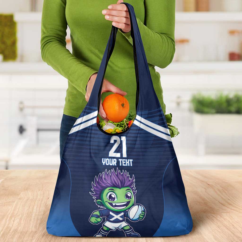 Scotland Rugby Custom Grocery Bag Thistle Mascot Go Scottish!