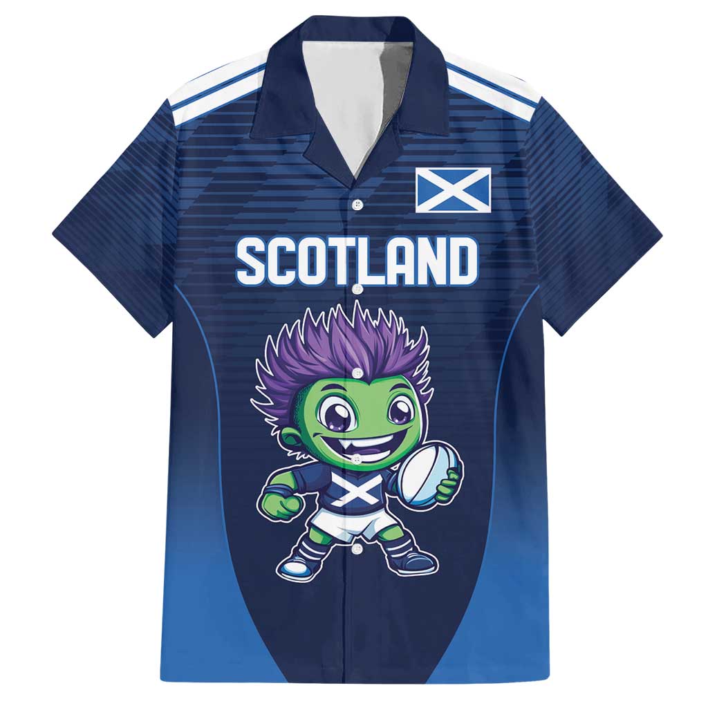 Scotland Rugby Custom Hawaiian Shirt Thistle Mascot Go Scottish!