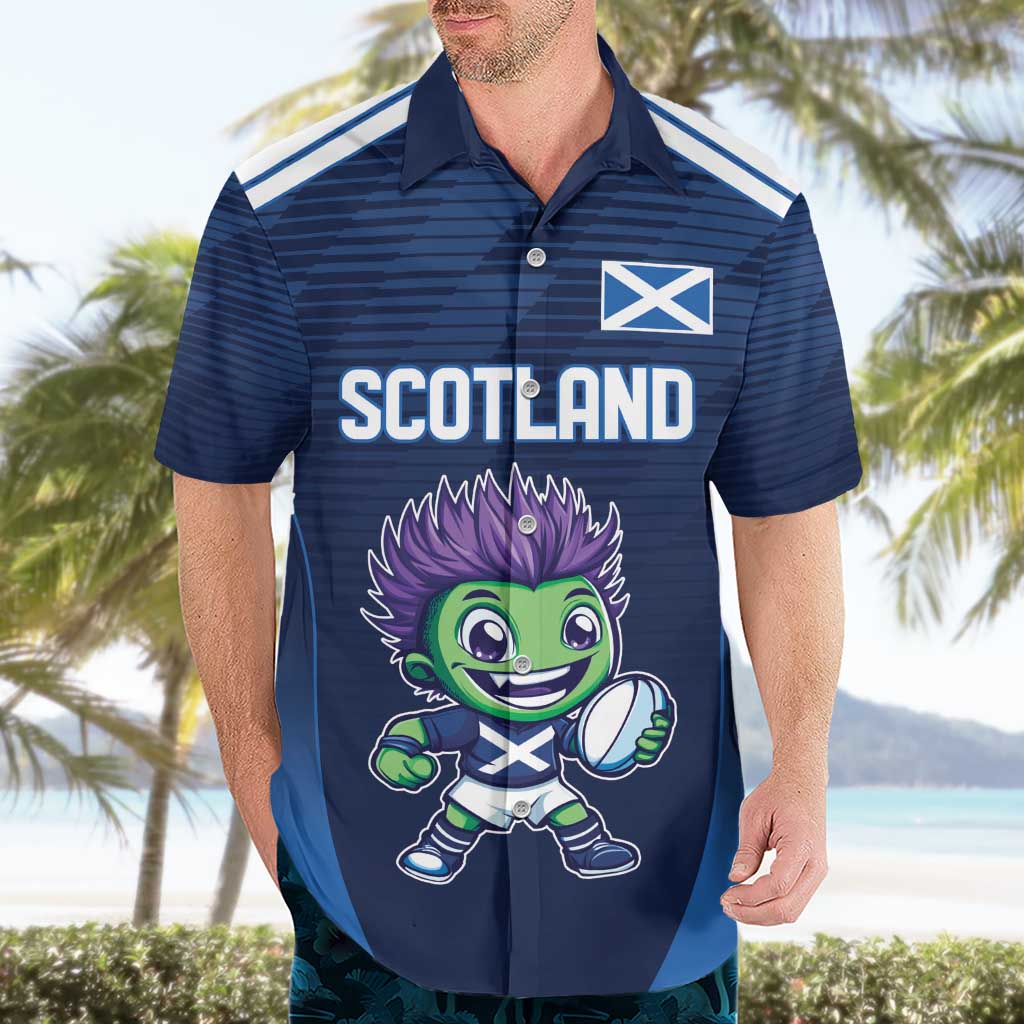 Scotland Rugby Custom Hawaiian Shirt Thistle Mascot Go Scottish!