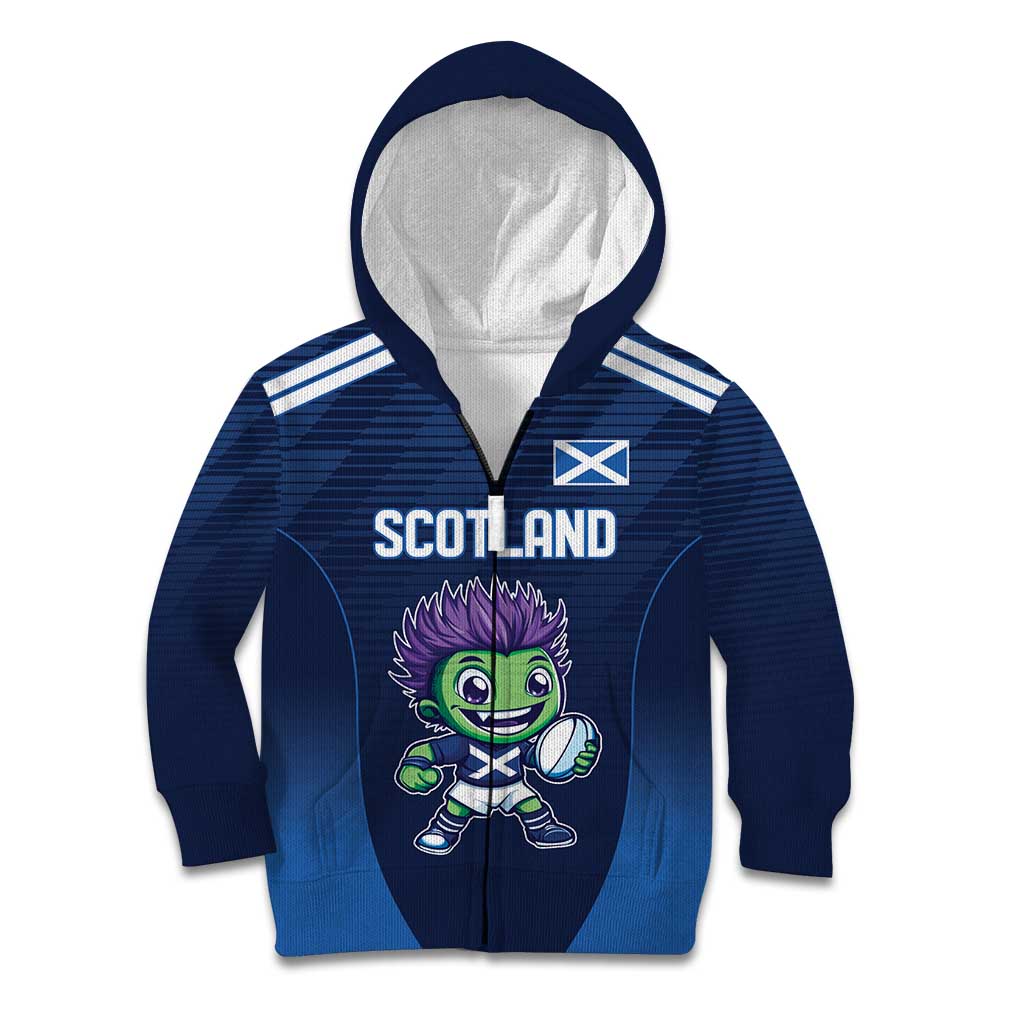 Scotland Rugby Custom Kid Hoodie Thistle Mascot Go Scottish!