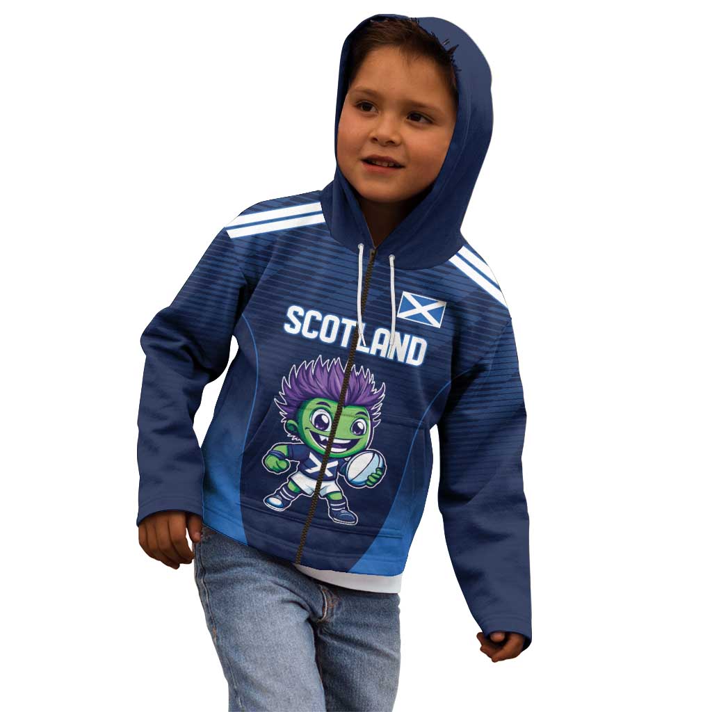 Scotland Rugby Custom Kid Hoodie Thistle Mascot Go Scottish!