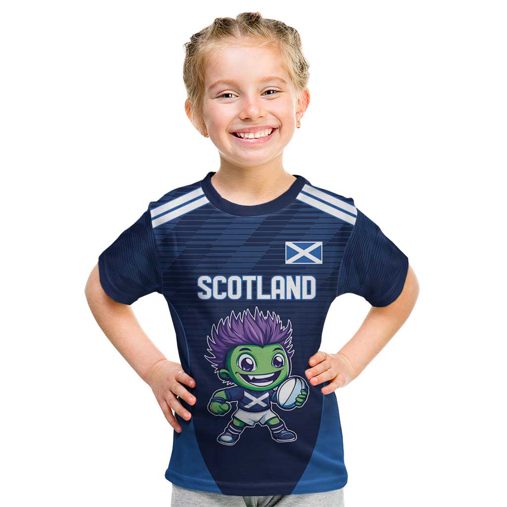 Scotland Rugby Custom Kid T Shirt Thistle Mascot Go Scottish!