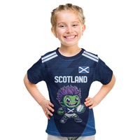 Scotland Rugby Custom Kid T Shirt Thistle Mascot Go Scottish!