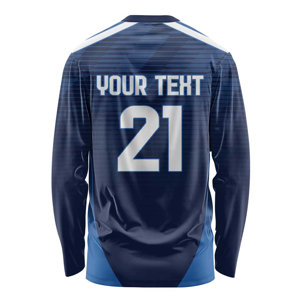 Scotland Rugby Custom Long Sleeve Shirt Thistle Mascot Go Scottish!