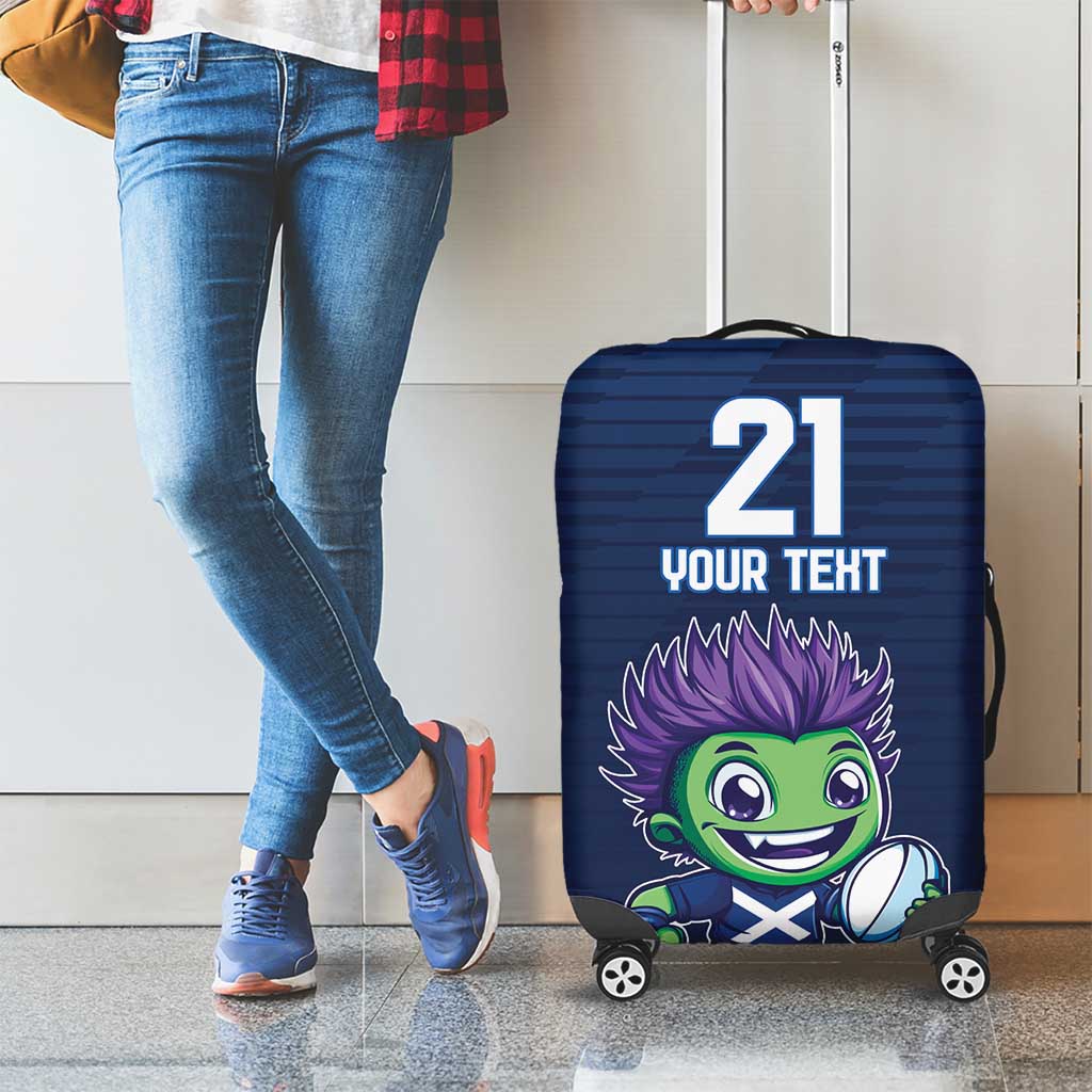 Scotland Rugby Custom Luggage Cover Thistle Mascot Go Scottish!