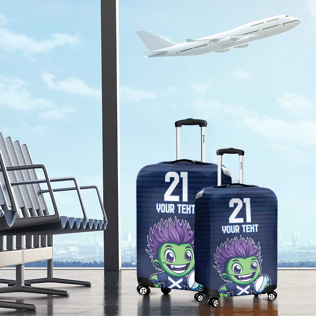 Scotland Rugby Custom Luggage Cover Thistle Mascot Go Scottish!
