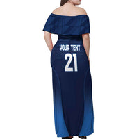 Scotland Rugby Custom Off Shoulder Maxi Dress Thistle Mascot Go Scottish!