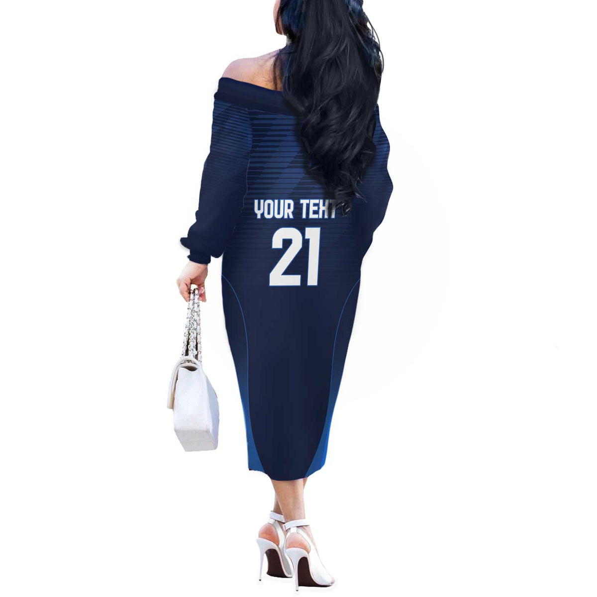 Scotland Rugby Custom Off The Shoulder Long Sleeve Dress Thistle Mascot Go Scottish!