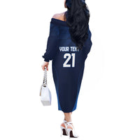 Scotland Rugby Custom Off The Shoulder Long Sleeve Dress Thistle Mascot Go Scottish!