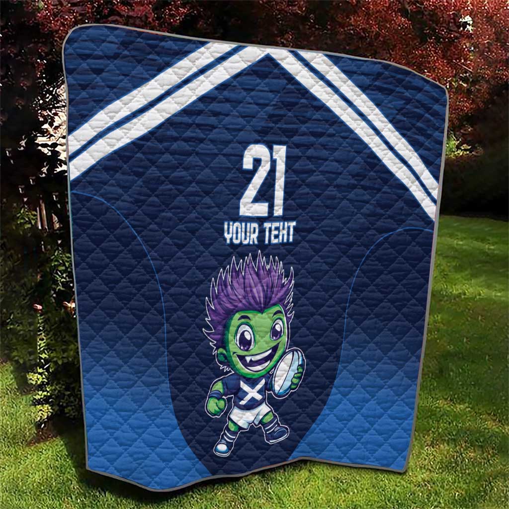 Scotland Rugby Custom Quilt Thistle Mascot Go Scottish!