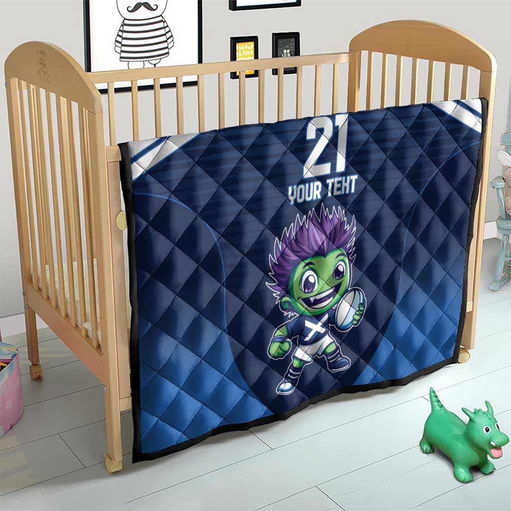 Scotland Rugby Custom Quilt Thistle Mascot Go Scottish!