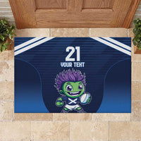 Scotland Rugby Custom Rubber Doormat Thistle Mascot Go Scottish!