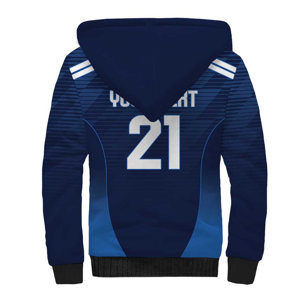 Scotland Rugby Custom Sherpa Hoodie Thistle Mascot Go Scottish!