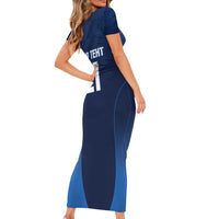 Scotland Rugby Custom Short Sleeve Bodycon Dress Thistle Mascot Go Scottish!