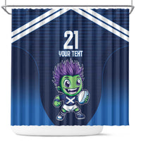 Scotland Rugby Custom Shower Curtain Thistle Mascot Go Scottish!