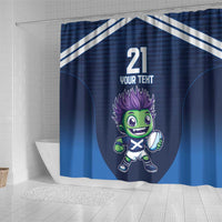 Scotland Rugby Custom Shower Curtain Thistle Mascot Go Scottish!