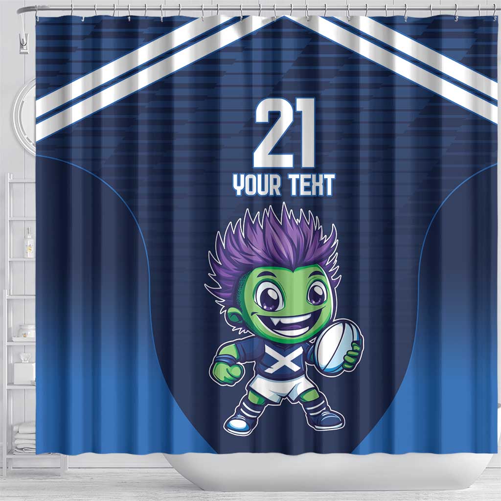 Scotland Rugby Custom Shower Curtain Thistle Mascot Go Scottish!