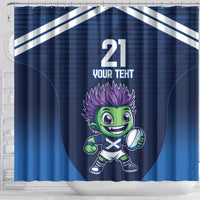 Scotland Rugby Custom Shower Curtain Thistle Mascot Go Scottish!