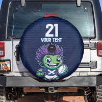Scotland Rugby Custom Spare Tire Cover Thistle Mascot Go Scottish!