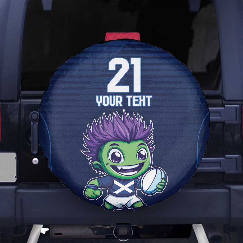 Scotland Rugby Custom Spare Tire Cover Thistle Mascot Go Scottish!