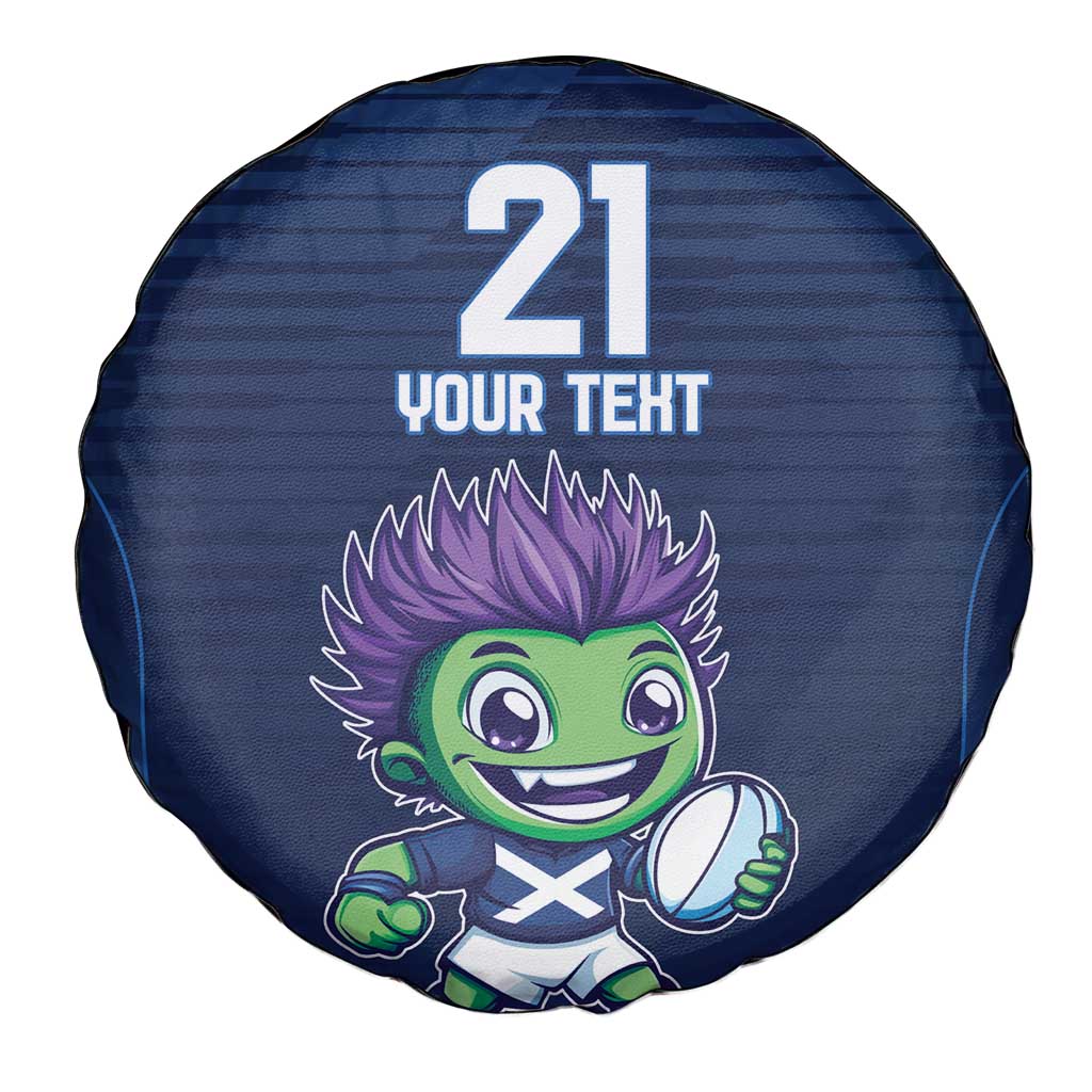 Scotland Rugby Custom Spare Tire Cover Thistle Mascot Go Scottish!