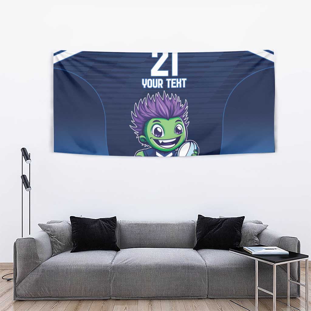 Scotland Rugby Custom Tapestry Thistle Mascot Go Scottish!