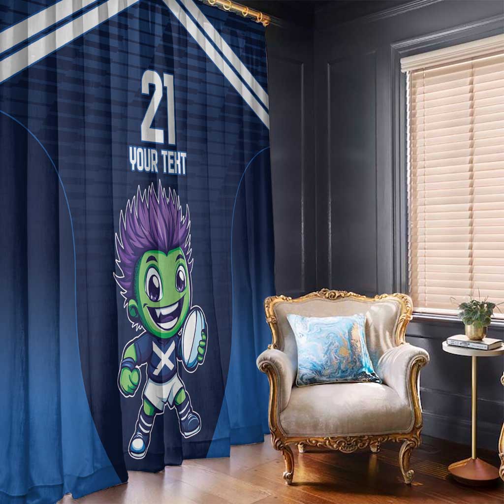 Scotland Rugby Custom Window Curtain Thistle Mascot Go Scottish!