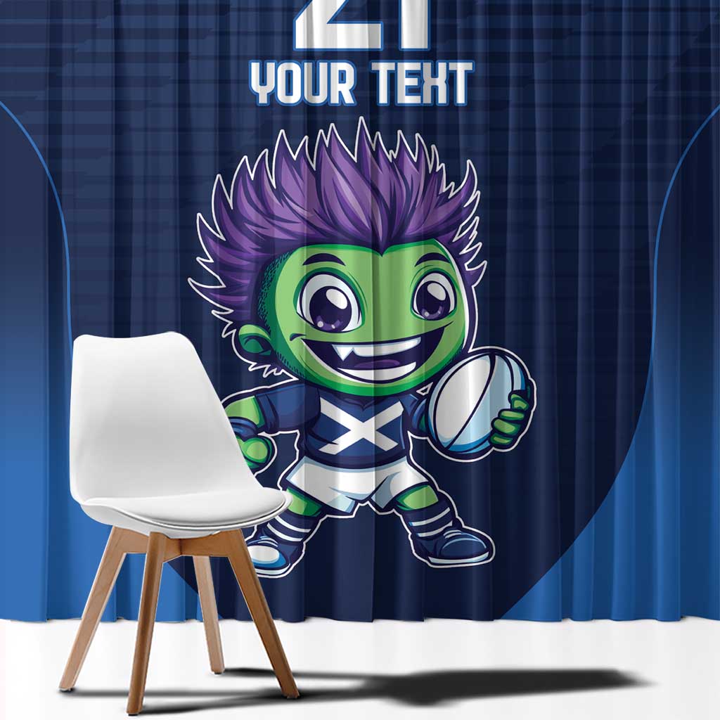 Scotland Rugby Custom Window Curtain Thistle Mascot Go Scottish!