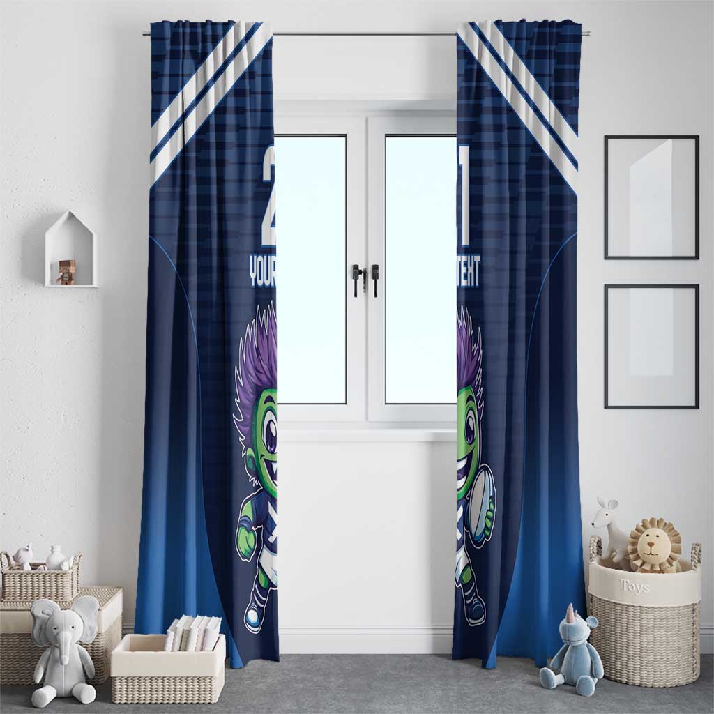 Scotland Rugby Custom Window Curtain Thistle Mascot Go Scottish!