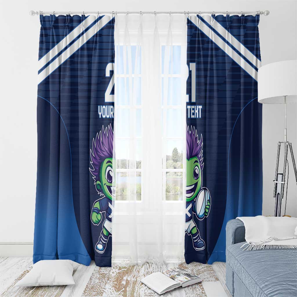 Scotland Rugby Custom Window Curtain Thistle Mascot Go Scottish!
