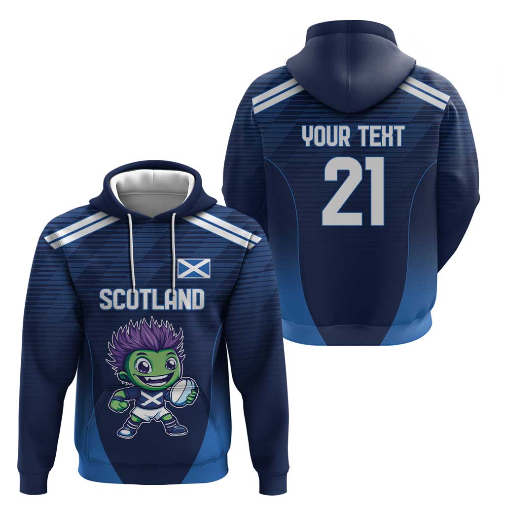 Scotland Rugby Custom Zip Hoodie Thistle Mascot Go Scottish!