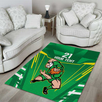 Ireland Rugby Custom Area Rug Irish Warrior Mascot Go Shamrock