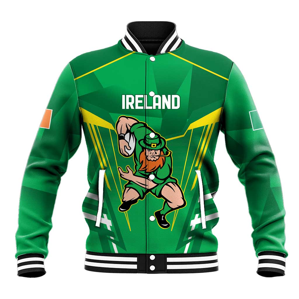 Ireland Rugby Custom Baseball Jacket Irish Warrior Mascot Go Shamrock