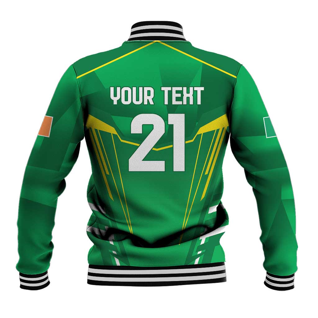 Ireland Rugby Custom Baseball Jacket Irish Warrior Mascot Go Shamrock
