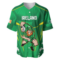 Ireland Rugby Custom Baseball Jersey Irish Warrior Mascot Go Shamrock